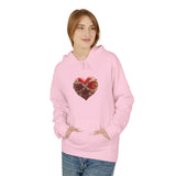 Rose Heart Hoodie — Vintage Floral Heart Graphic Pullover