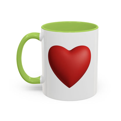 Heart Accent Coffee Mug – Red Heart Design (11oz)