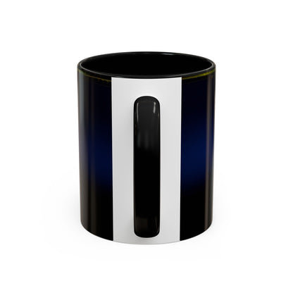 Vintage Pin-Up Coffee Mug - Classic Car Design with steam rising from the hot beverage.