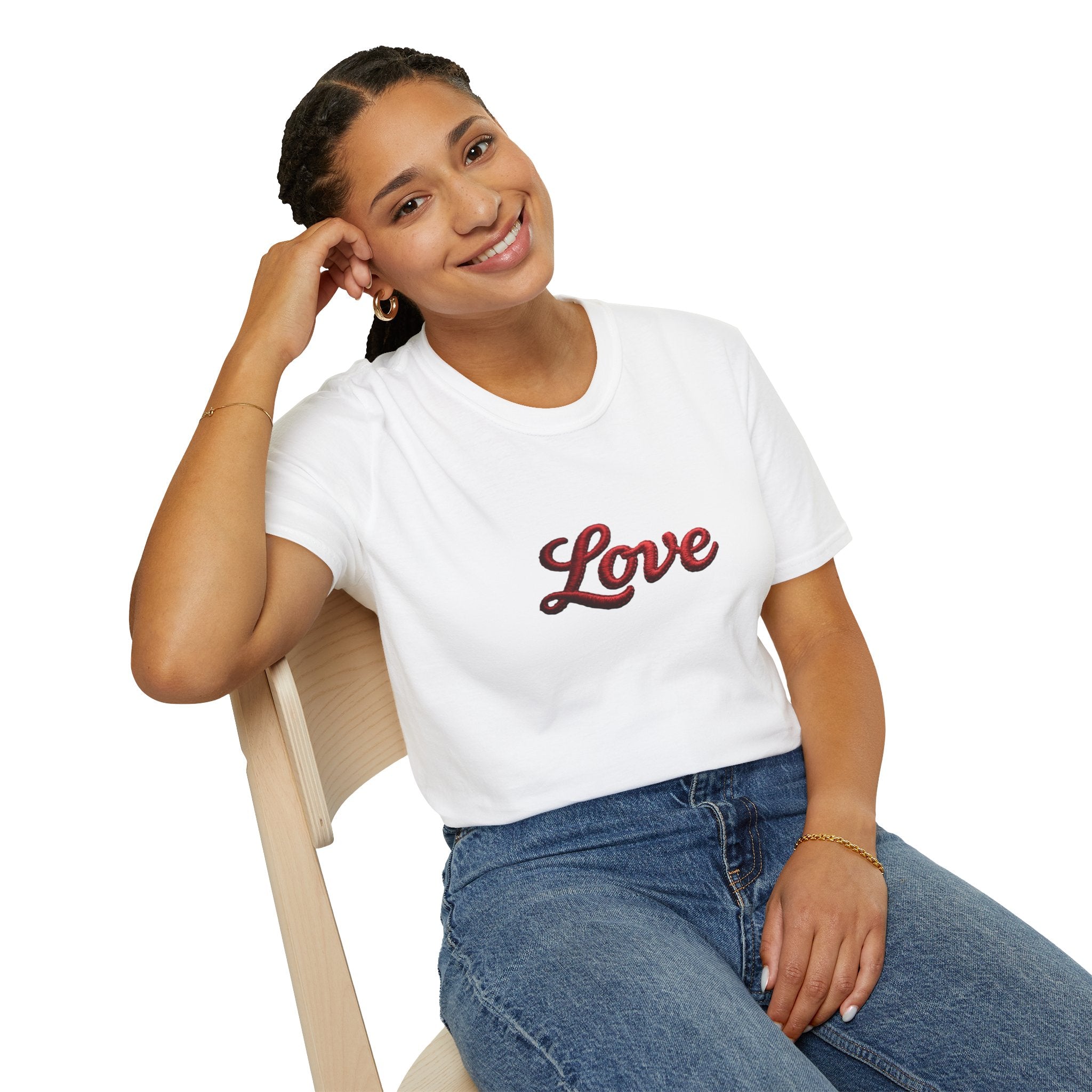 Love Script T-Shirt Elegant Black Typography
