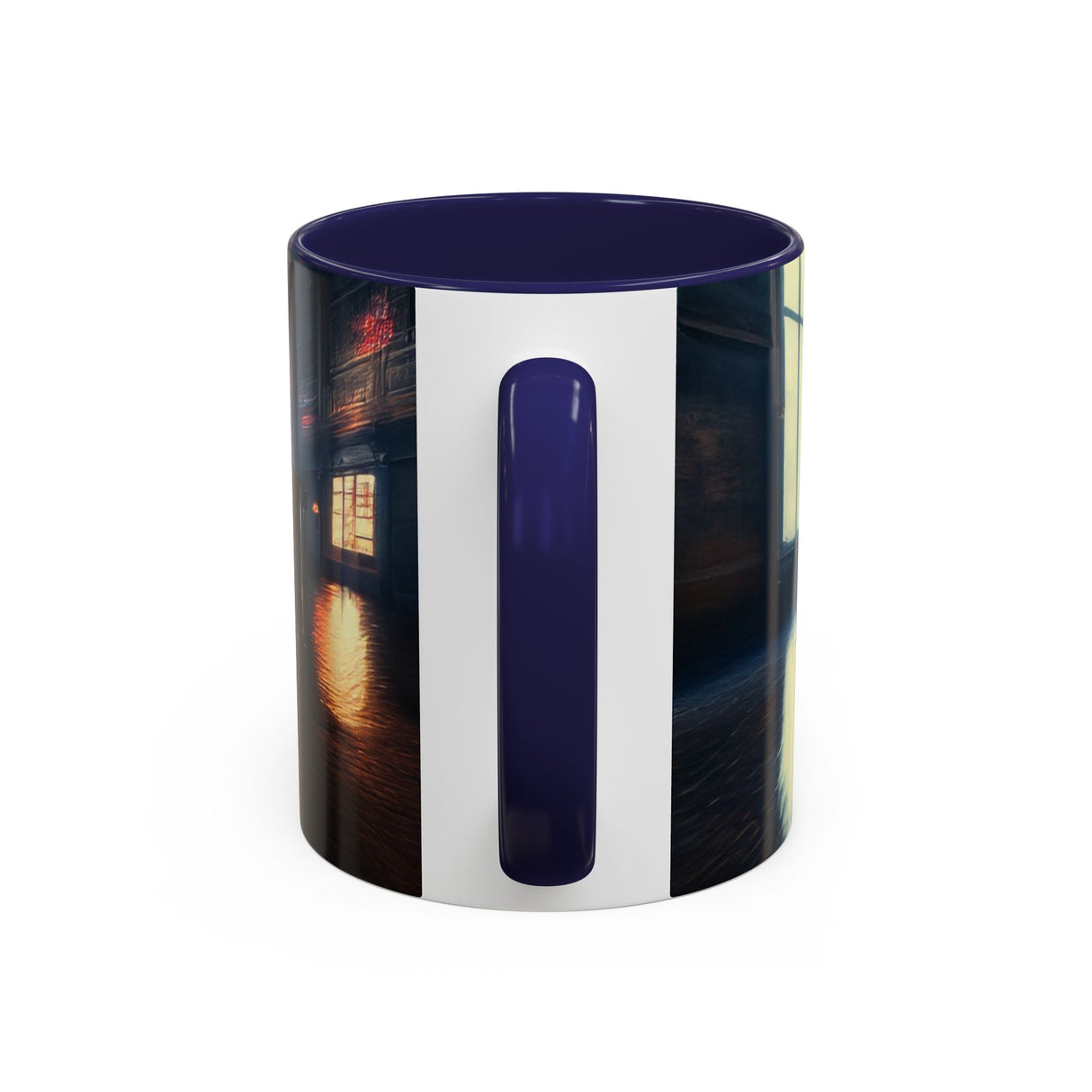 Elegant Urban Nightlife Coffee Mug as a thoughtful gift idea with a decorative box.