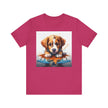 Adorable Puppy Art Tee For Her, Cute Dog Lover's T-Shirt, Casual Gift for Animal Lovers, Gift for Her, Pet-Themed Apparel, Fun Birthday Gift