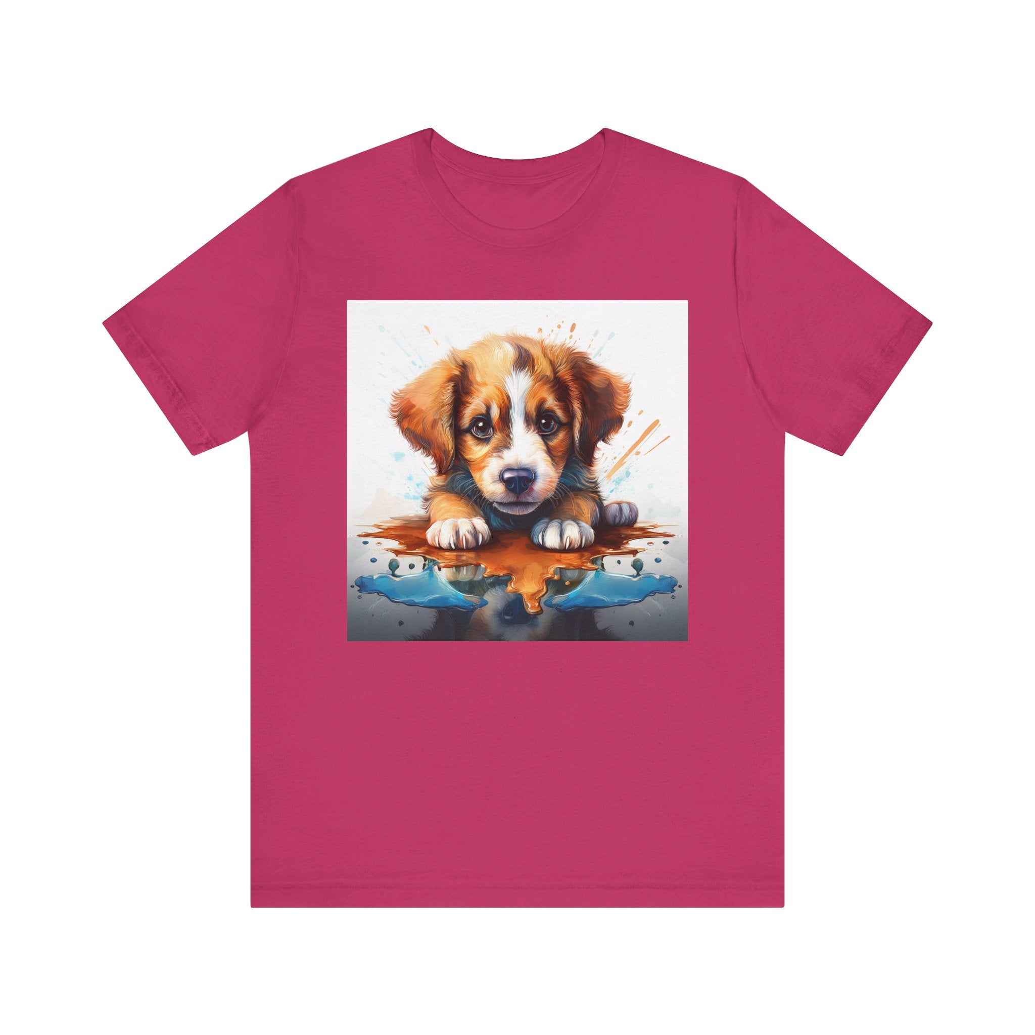 Adorable Puppy Art Tee For Her, Cute Dog Lover's T-Shirt, Casual Gift for Animal Lovers, Gift for Her, Pet-Themed Apparel, Fun Birthday Gift