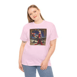 Group of friends wearing the Art Deco Aviatrix Tee at an outdoor event, displaying vintage fashion.