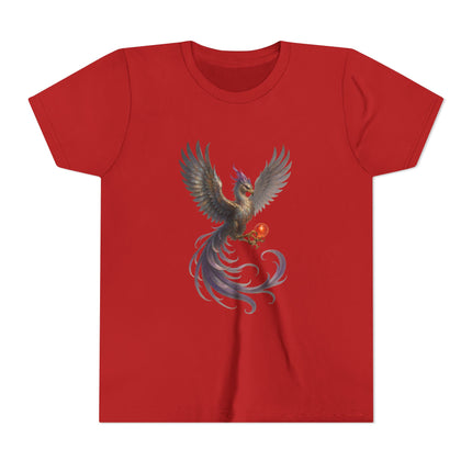 Mystical Phoenix Youth Tee, Magical T-Shirt for Kids, Fantasy Shirt, Perfect Birthday Gift, Summer Outfit, Kids Apparel