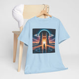 The Sci-Fi Gateway T-Shirt worn at a music festival, symbolizing creativity and free spirit.
