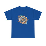Compass Rose T-Shirt folded neatly, emphasizing the ribbed, seamless collar — Vintage Nautical Adventure Graphic Tee