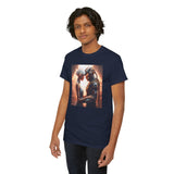 Romantic Sci-Fi Couple Tee — Futistic Lovers Graphic T-Shirt showcasing a stylish, nostalgic design fit for any sci-fi lover.