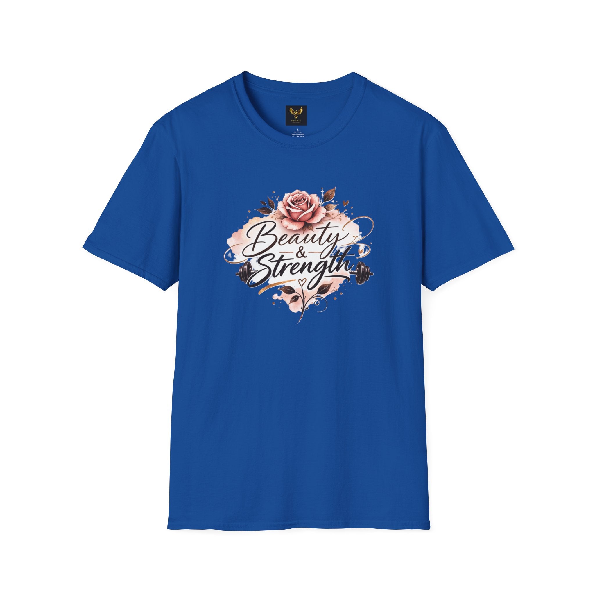 Beauty &amp; Strength Floral Inspirational Motivational T-Shirt