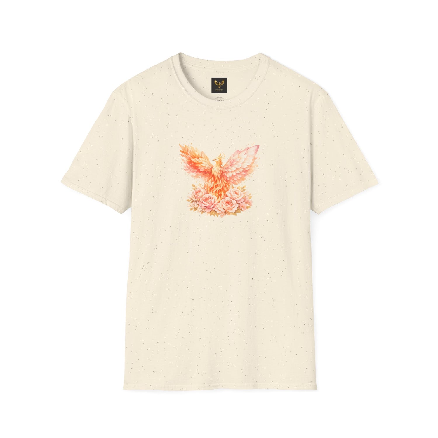 Phoenix Floral Graphic T Shirt Watercolor Rising Bird Tee