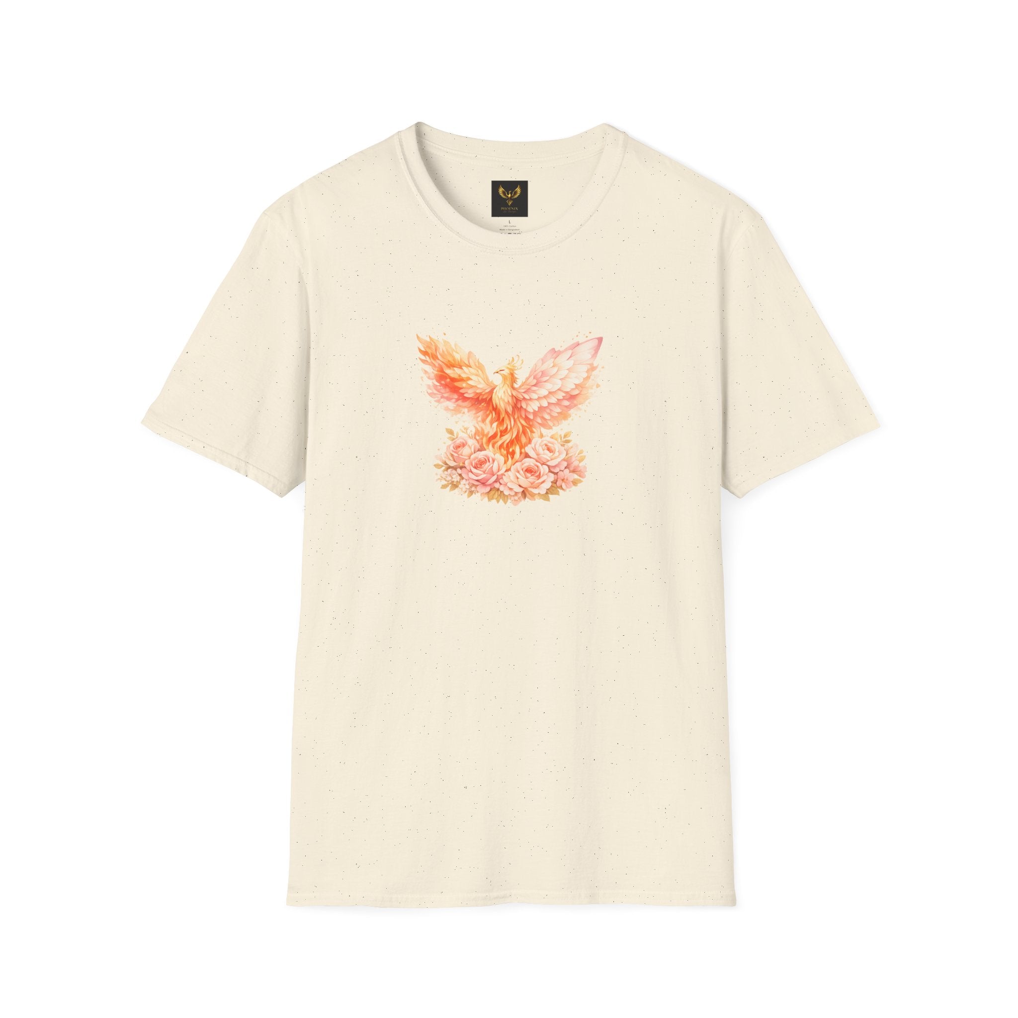 Phoenix Floral Graphic T Shirt Watercolor Rising Bird Tee
