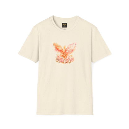 Phoenix Floral Graphic T Shirt Watercolor Rising Bird Tee