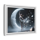 Framed Matte Canvas Art — Dancer & Moon Surreal Wall Decor presented in a calming gallery wall setting.