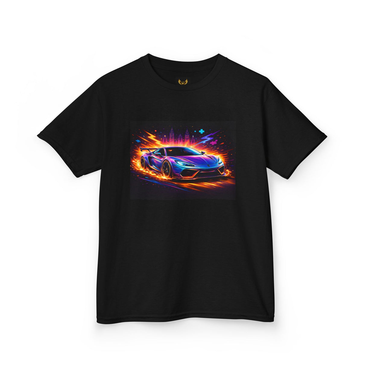 Neon Racing Car Graphic Shirt —  Kids Sports Car Tee