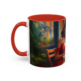 Parisian Dream Coffee Mug - 11oz displayed against a colorful backdrop to show off its design.