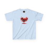 Red Heart Splash Graphic Tee  — Kids T‑Shirt