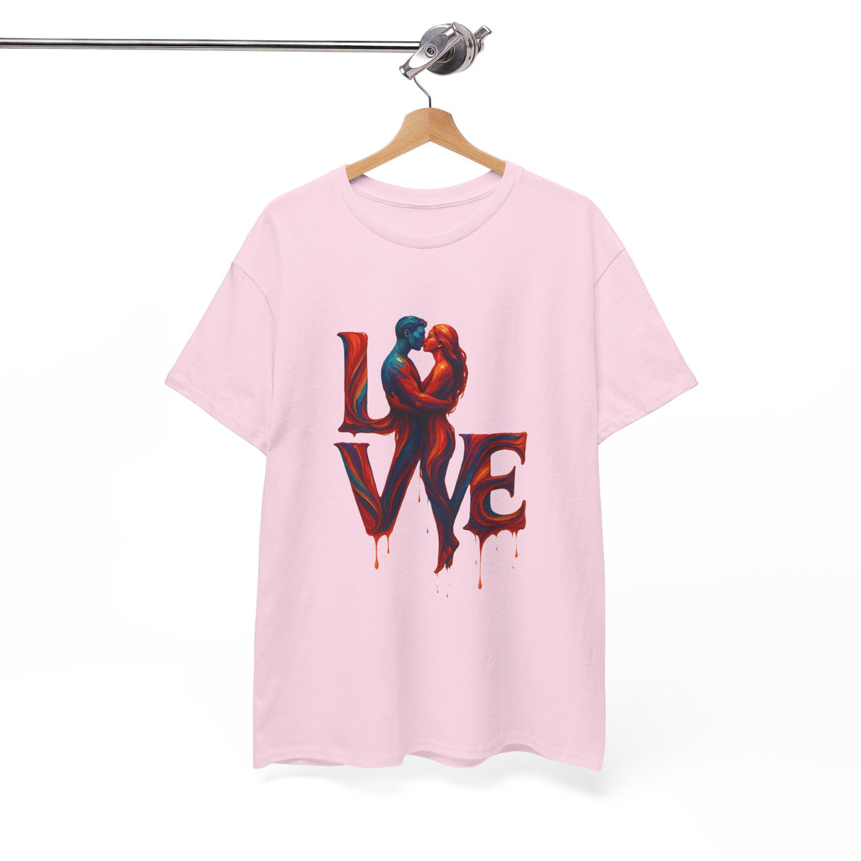 LOVE Couple Silhouette T-Shirt — Romantic Dripping Love Design that expresses personality and artistic flair.