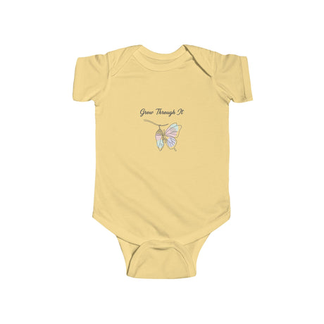 Infant Bodysuit "Grow Through It" Pastel Butterfly Baby Onesie