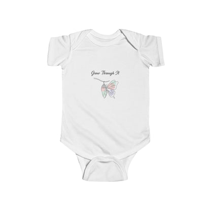 Infant Bodysuit "Grow Through It" Pastel Butterfly Baby Onesie
