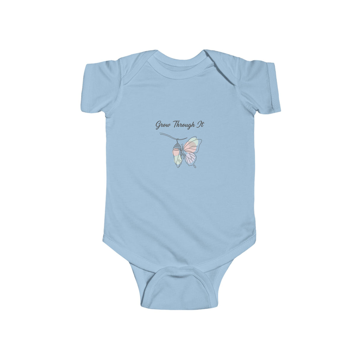 Infant Bodysuit "Grow Through It" Pastel Butterfly Baby Onesie