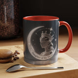 Daughter of the Moon Accent Coffee Mug — Celestial Crowned Woman 11/15oz US