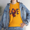 Love Unisex Heavy Cotton Tee laid out flat, underlining the seamless design and minimal fabric waste.