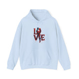 Close-up on the kangaroo pouch of the Love Kiss Hoodie, designed for comfort and convenience.