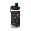 Vintage Car Stainless Steel Water Bottle — Retro Pin-Up Sports Lid showcasing a classic car design, perfect for road trips.