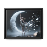 Framed Matte Canvas Art — Dancer & Moon Surreal Wall Decor close-up showcasing the textured canvas and low glare finish.