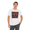 Fashionable Retro Glamour Classic Tee For Him featured in a casual beach setting, perfect for summer wear.