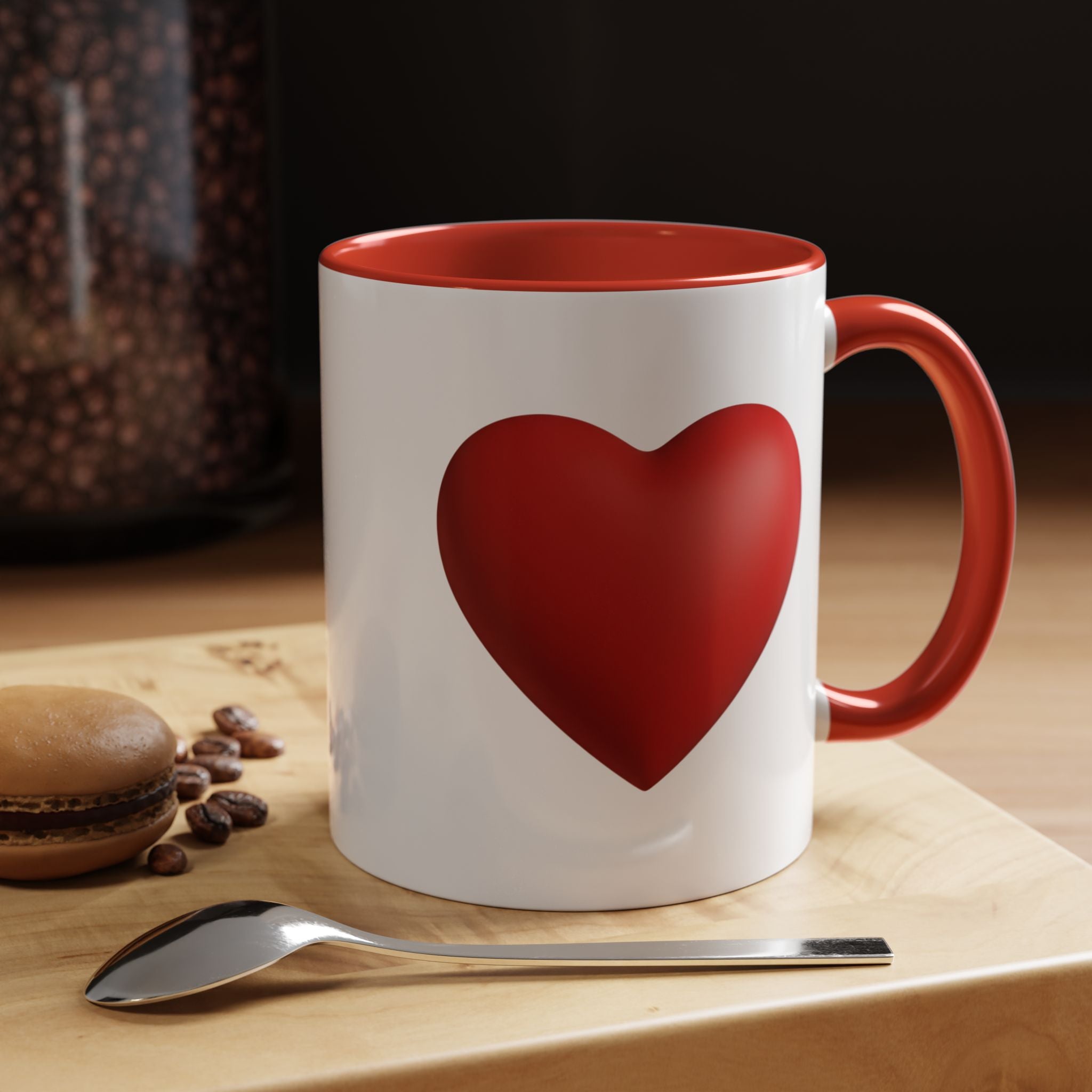 Heart Accent Coffee Mug – Red Heart Design (11oz)