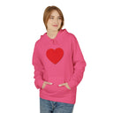 Heart Split Hoodie — Minimal Red Broken Heart Pullover