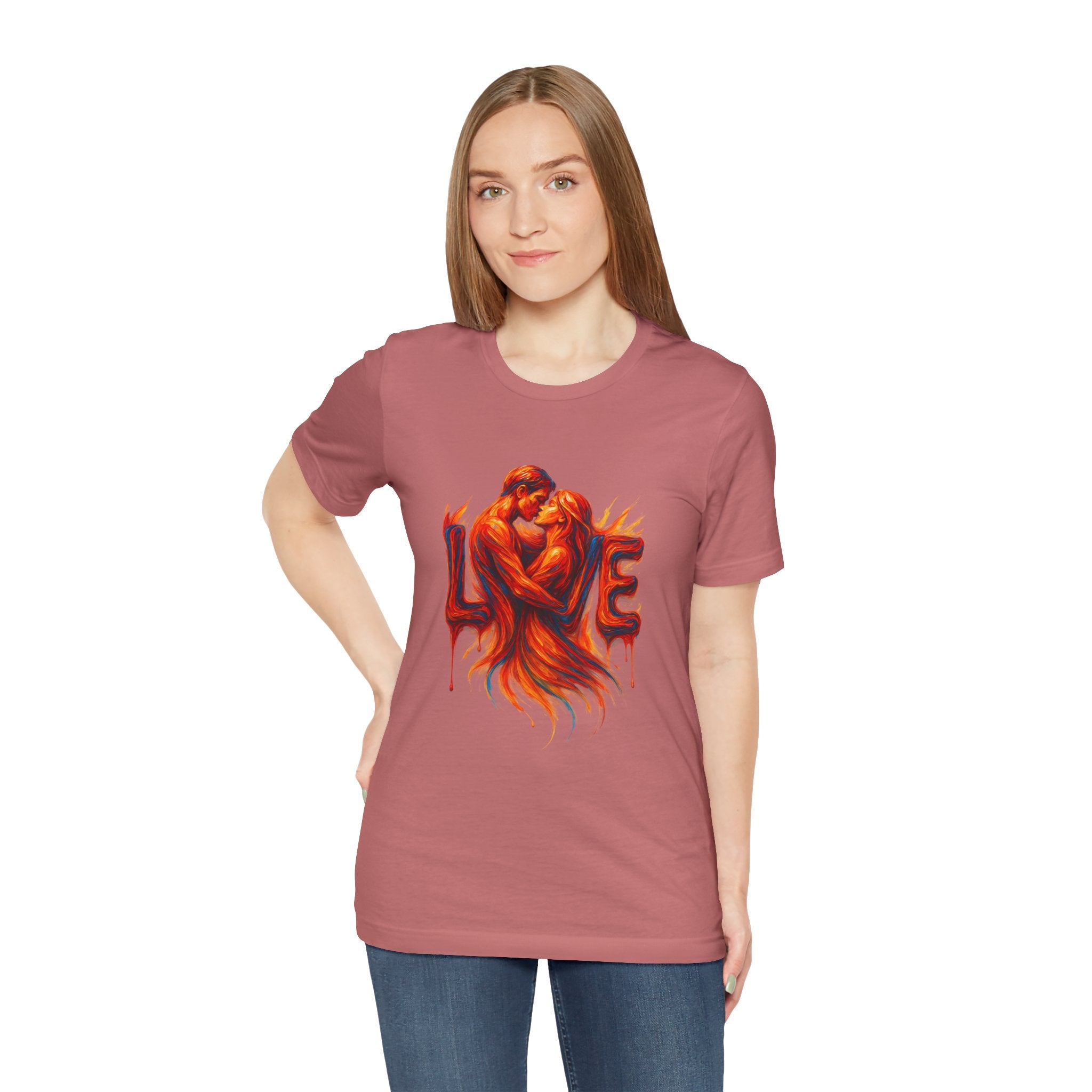 Love Embrace Unisex T-Shirt, Romantic Tee, Gift for Couples, Valentine's Day Apparel, Cute Love Shirt, Sweetheart Gift