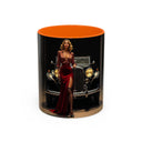 Vintage Glamour Coffee Mug - 11oz with steam rising, perfect for cozy mornings.