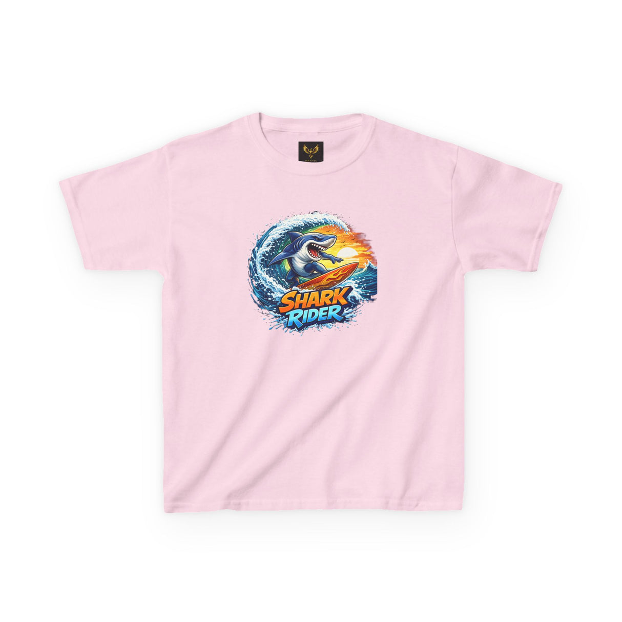 "Shark Rider" Surfing Shark Graphic —  Kids Tee