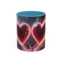 Neon Heart Accent Coffee Mug — Romantic Glow Cup for Valentine’s Day & Gifts US