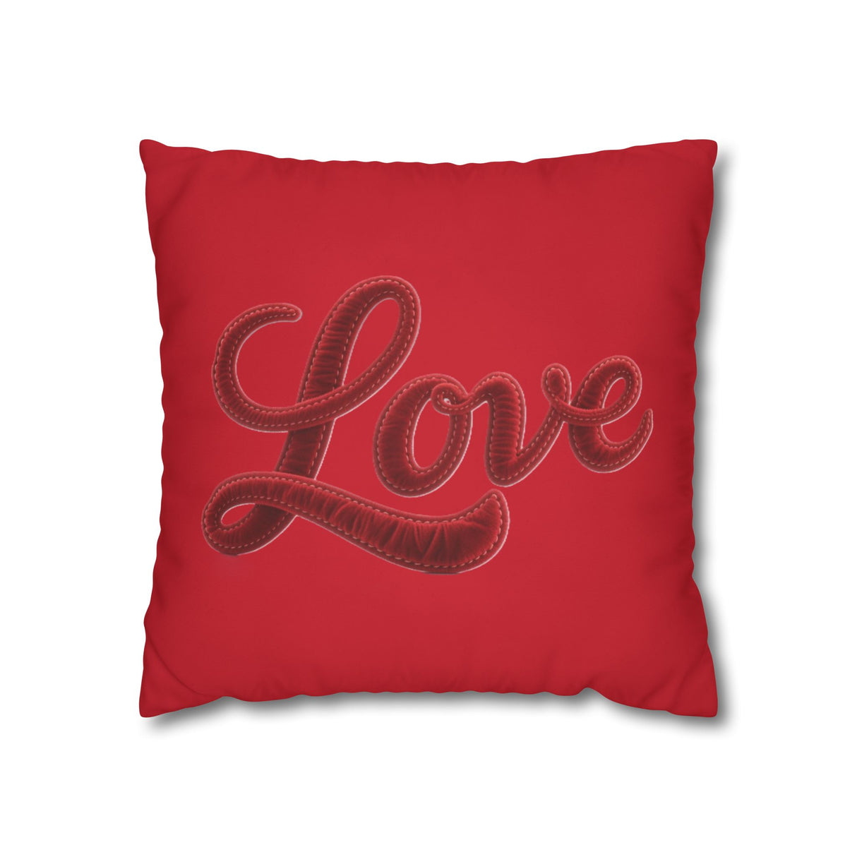Love Script Pillowcase — Red Decorative Throw Pillow Cover