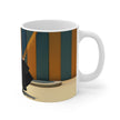 Vintage Glamour Blue Car London Mug, Enthusiast Gift, Coffee Cup, Retro, Unique, Mug, Glamour, Retro, Woman, Dress, Red