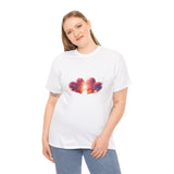Cosmic Heart T-Shirt styled for a casual evening out, highlighting versatile wear.