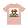 Adorable Puppy Art Tee For Her, Cute Dog Lover's T-Shirt, Casual Gift for Animal Lovers, Gift for Her, Pet-Themed Apparel, Fun Birthday Gift