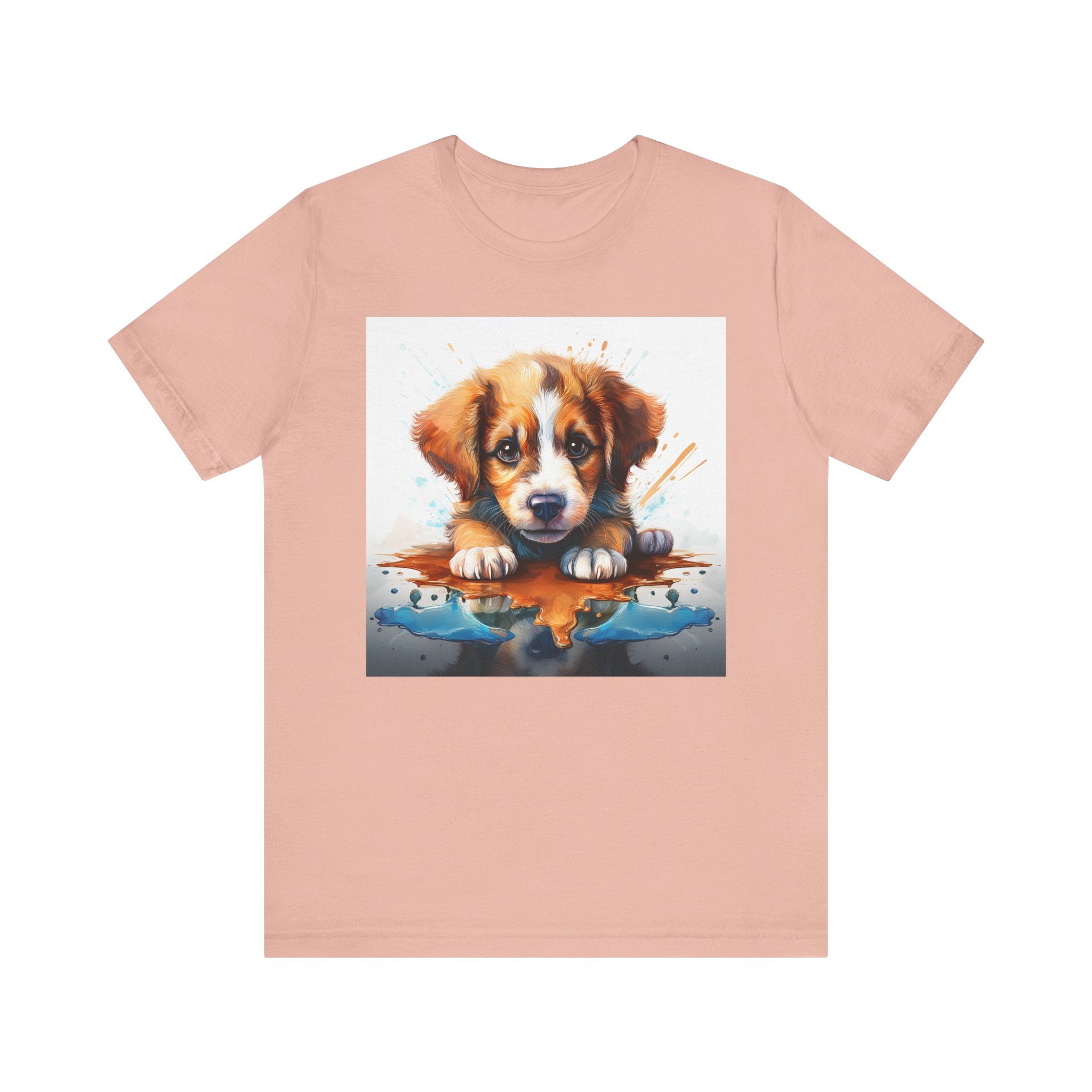 Adorable Puppy Art Tee For Her, Cute Dog Lover's T-Shirt, Casual Gift for Animal Lovers, Gift for Her, Pet-Themed Apparel, Fun Birthday Gift