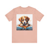 Adorable Puppy Art Tee For Her, Cute Dog Lover's T-Shirt, Casual Gift for Animal Lovers, Gift for Her, Pet-Themed Apparel, Fun Birthday Gift