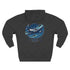Back view of Aviator Three-Panel Hoodie highlighting the propeller and cloud graphic.