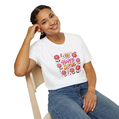 Happy Earth Floral Graphic T-Shirt day graphic design close up