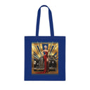 Side angle of the Vintage Glamour Cotton Tote Bag highlighting durable reinforced stitching.