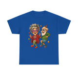 Cute graphic tee with a cheerful elderly couple illustration perfect for brightening up your day.