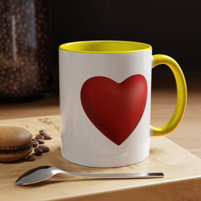 Heart Accent Coffee Mug – Red Heart Design (11oz)