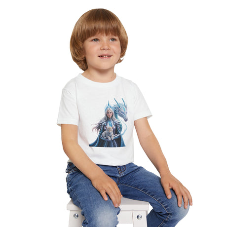Toddler T-Shirt — Ice Queen with Dragon & Kitten Fantasy Graphic