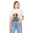 Adorable Puppy Art Tee For Her, Cute Dog Lover's T-Shirt, Casual Gift for Animal Lovers, Gift for Her, Pet-Themed Apparel, Fun Birthday Gift