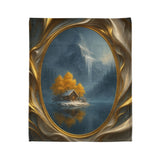 Cozy In Style Soft Polyester Blanket laid out on a bed, highlighting its double-sided fleece and hemmed edges for durability.